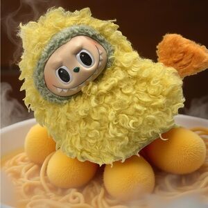 Fried Shrimp Labubu Halloween Costume dress up outfit NEW + bonus stickers